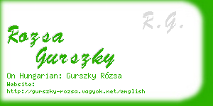 rozsa gurszky business card